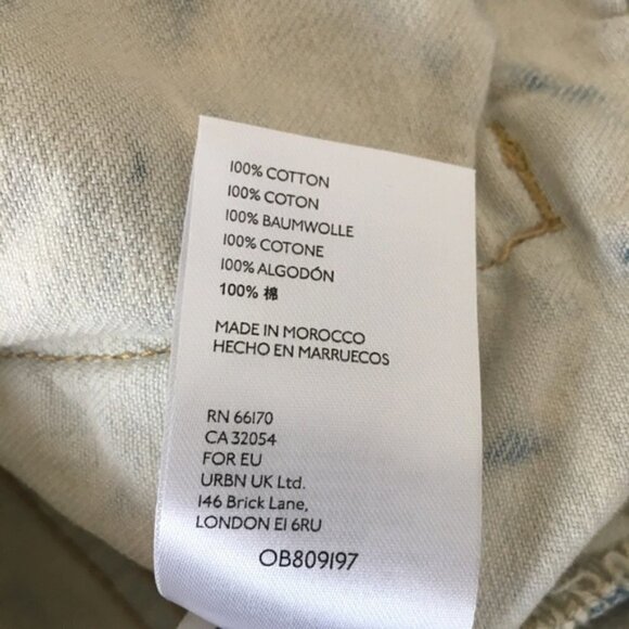 Free People Rumors Tie Dye Relaxed Fit Off White Denim Jacket Size XS - Picture 6 of 14